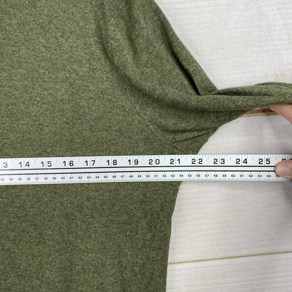 Banana Republic Sweater Mens M Green Mock Neck Cotton Pullover 1/4 Button - Picture 7 of 8